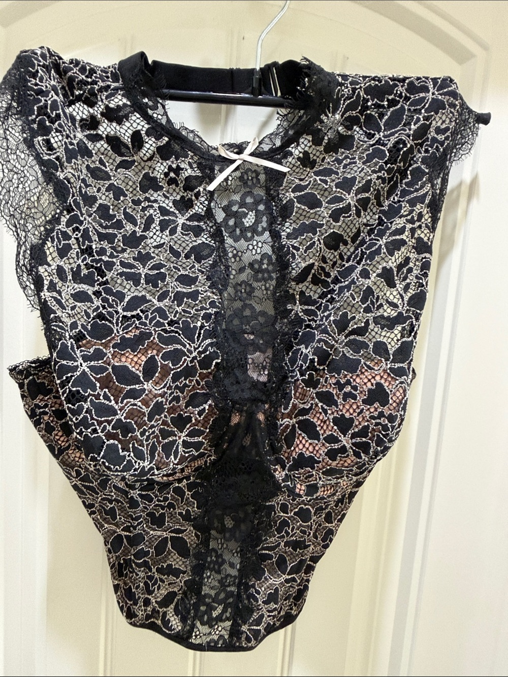 Victoria's Secret Black Lace Bralette/corset with Nude Lining